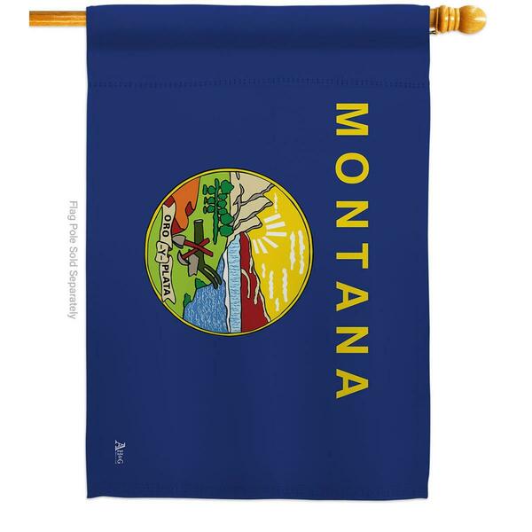 Guarderia 28 x 40 in. Montana American State House Flag with Dbl-Sided Horizontal Decoration Banner Garden GU3902021